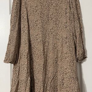 A&F Leopard Print Long Sleeve Dress
